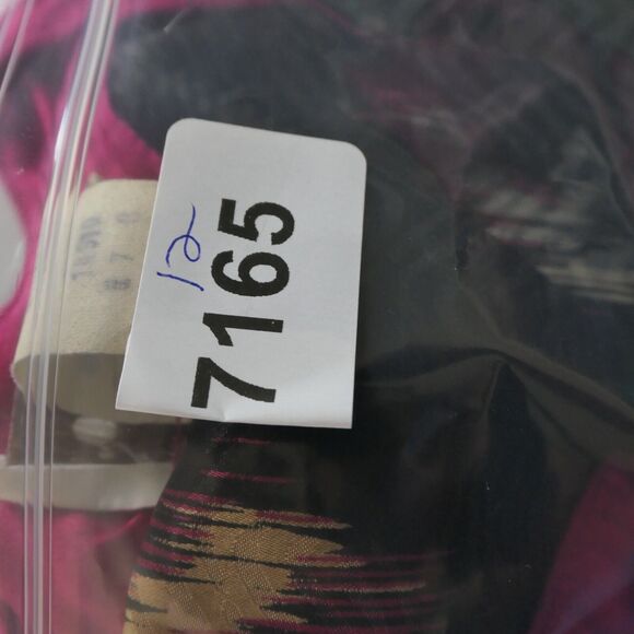 Vintage Robbie Bee Midi Dress Womens 7 or 8 Black Pink Paisly Artsy Shoulder Pad - Picture 14 of 14